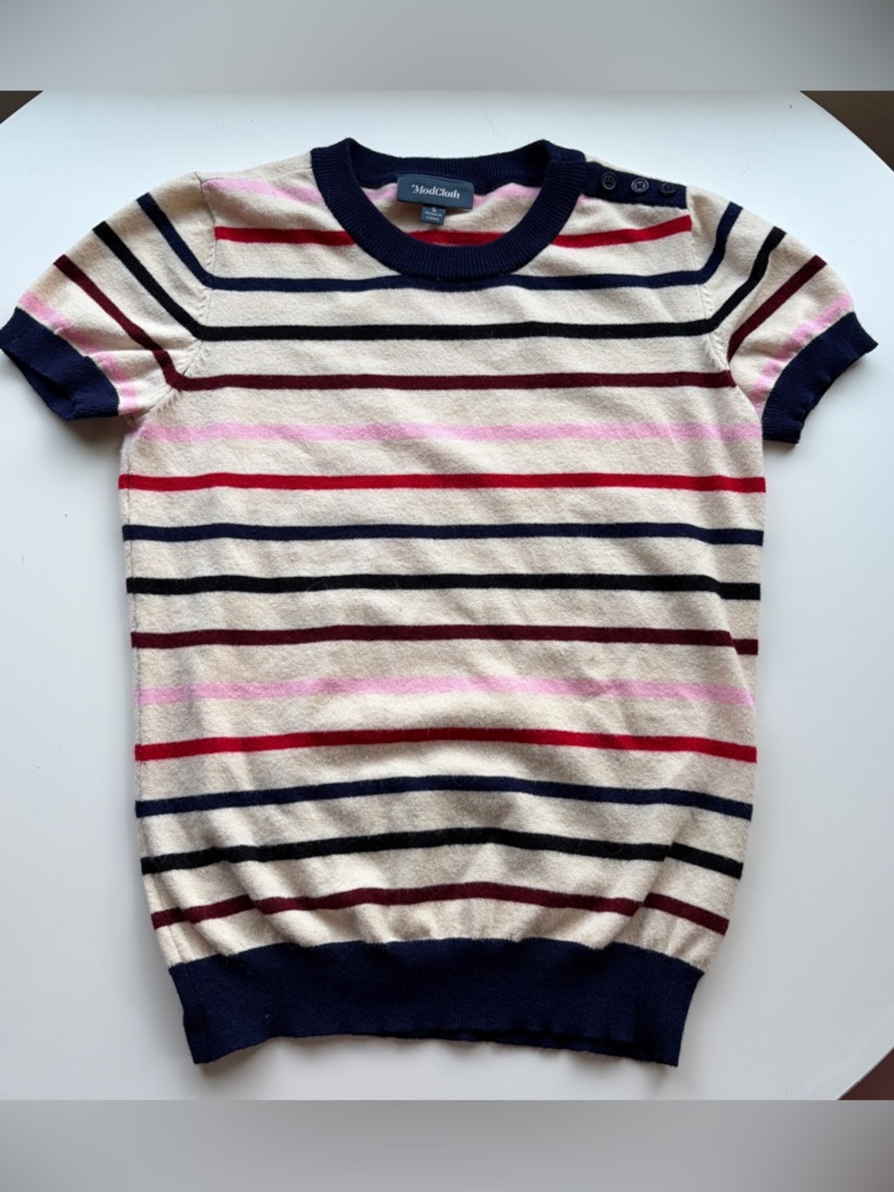 ModCloth Retro Style Short-Sleeve Striped Sweater Tee, EUC!